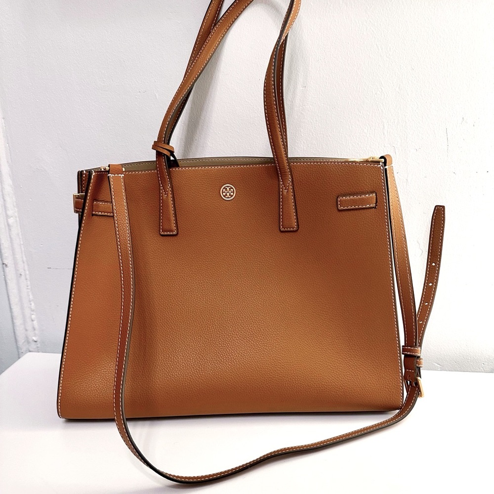 Tory Burch Large Brown Leather Tote Bag